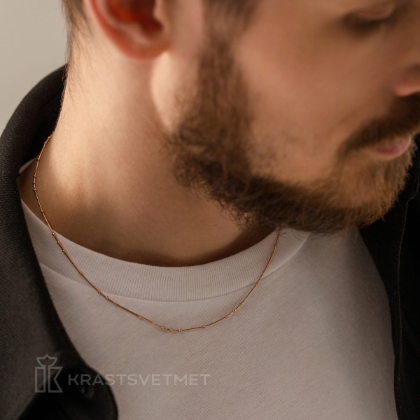 Цепь из красного золота 585, плетение «Снейк»